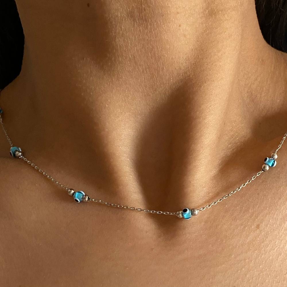 Kardelen Multi Nazar Halskette - 925 SILBER Letzte 3 Tage