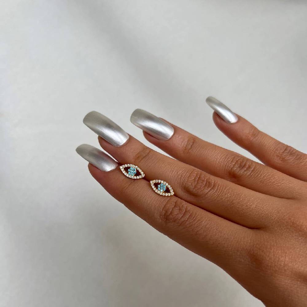 Kardelen Auge Nazar Mini Ohrring - 925 SILBER Sonderangebot der Fabrik