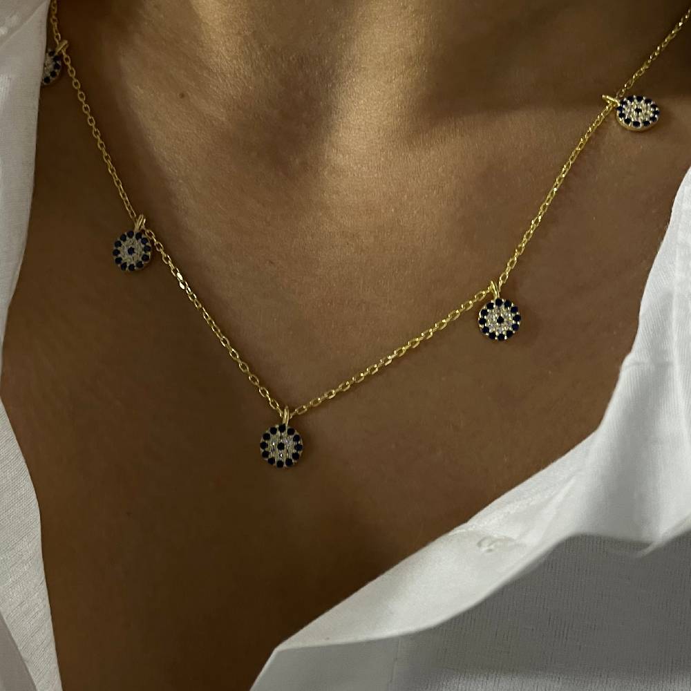 Kardelen Nazar Chocker 5er Kette - 925 SILBER Bis zu 55% Rabatt
