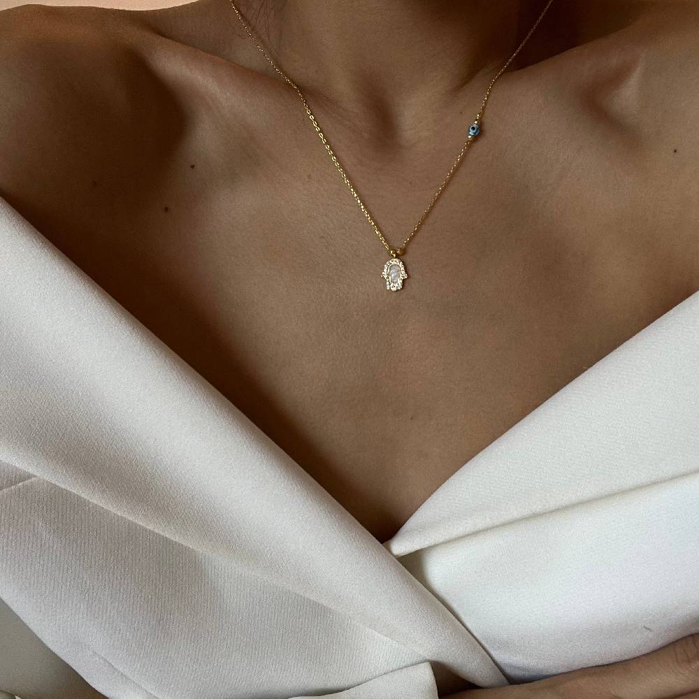 Kardelen Fatimas Hand mit Nazar Halskette - 925 SILBER Discount Store für neue Produkte