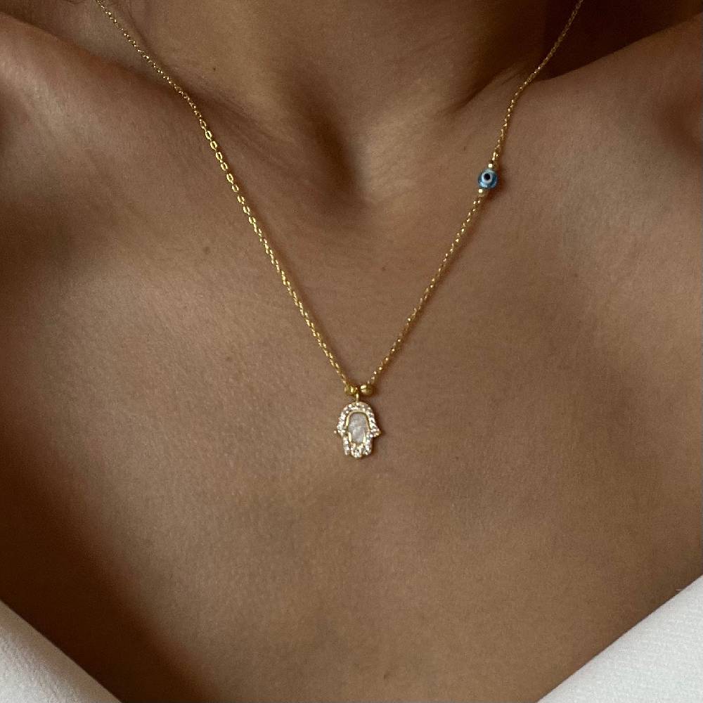 Kardelen Fatimas Hand mit Nazar Halskette - 925 SILBER Discount Store für neue Produkte