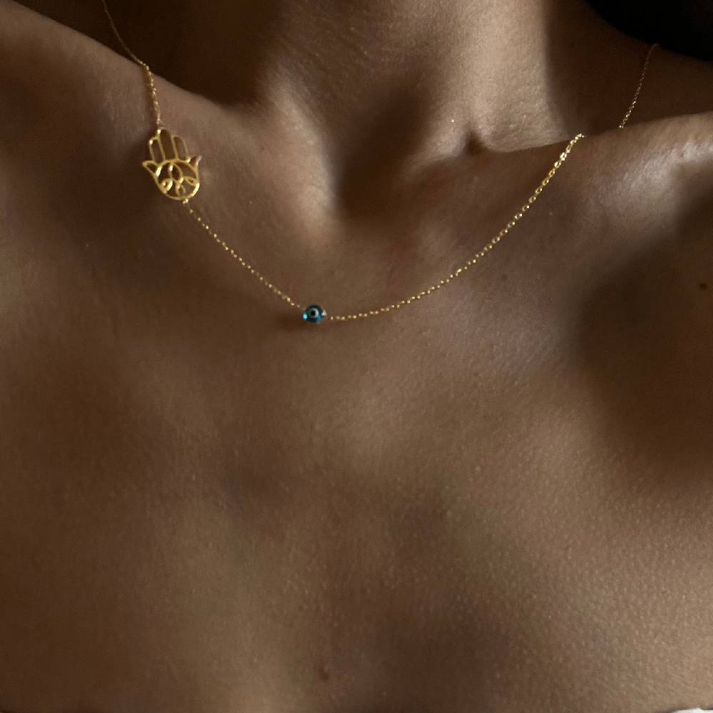 Kardelen FATIMAS HAND KETTE MIT NAZAR - 925 SILBER Super Rabatt