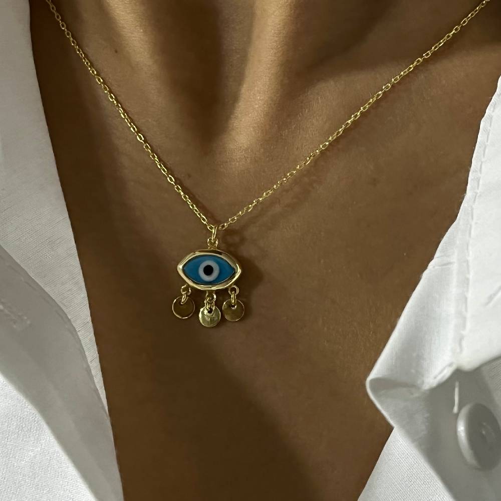 Kardelen Firuze Dark Blue Eyes Necklace - 925 SILBER Clearance-Verkauf