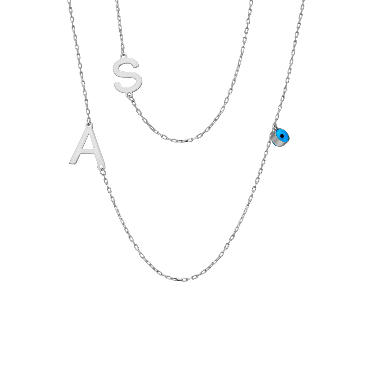 Kardelen Buchstabenkette Nazar 2er - 925 SILBER Outlet