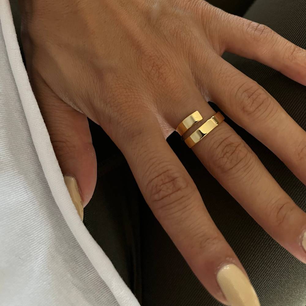 Kardelen 2er Namens Ring - 925 SILBER Lagerräumung