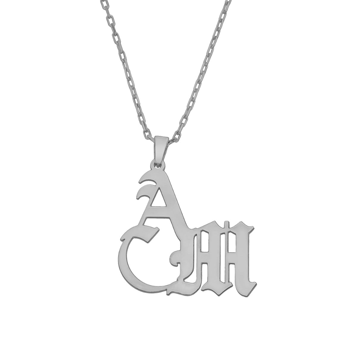 Kardelen 2er Buchstabenkette Gothic - 925 SILBER Zeitlich begrenztes Angebot