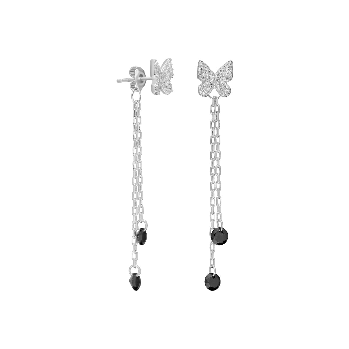 Kardelen Schwarze Schmetterling Ohrringe - 925 SILBER Günstig kaufen