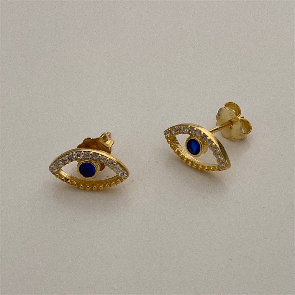 Kardelen Blue Eye stecker Ohrring - 925 SILBER Vatertagsangebot