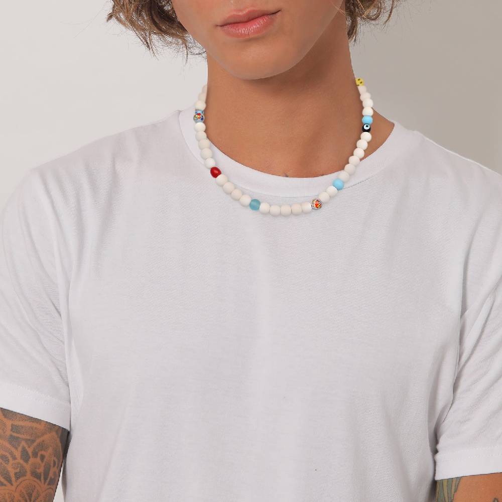 Kuzzoi Halskette mit Smiling Face Glasperlen Bunt Bis zu 60% Rabatt