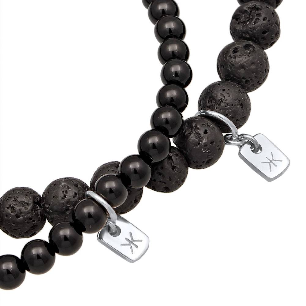 Kuzzoi Armbandset Perlen | Lava, Onyx (Schwarz) zollfrei