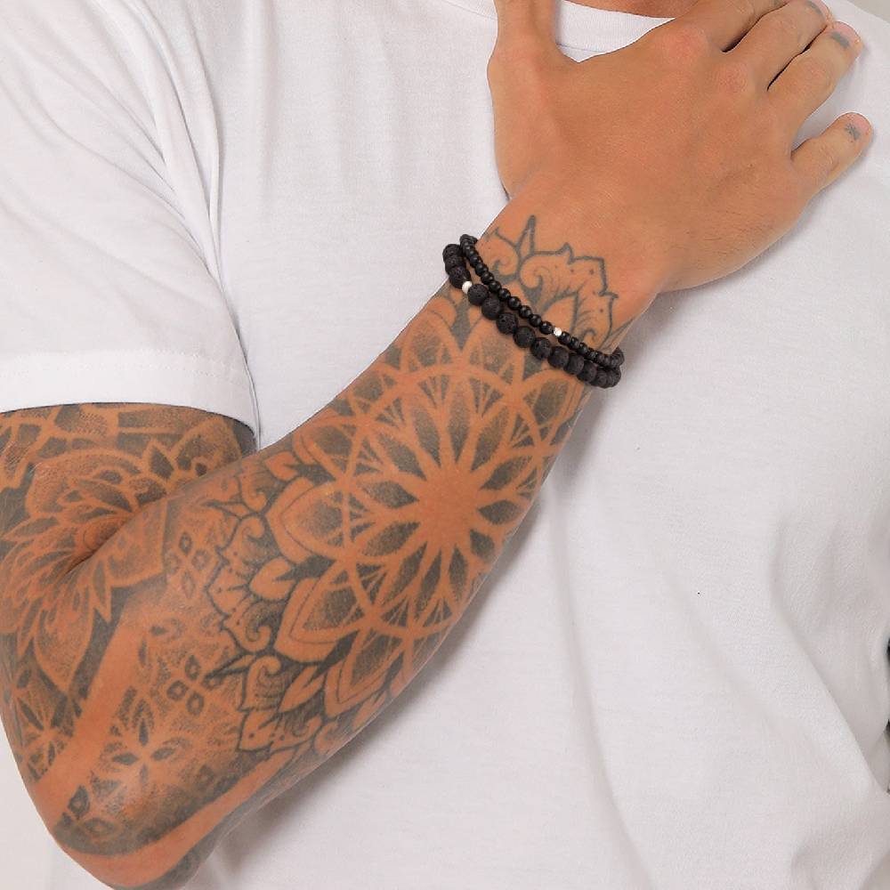Kuzzoi Armbandset Perlen | Lava, Onyx (Schwarz) zollfrei
