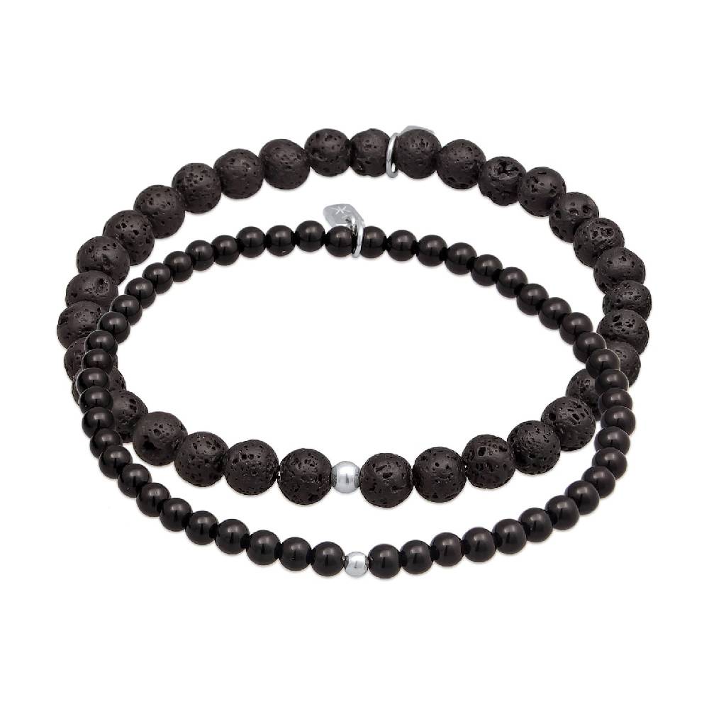Kuzzoi Armbandset Perlen | Lava, Onyx (Schwarz) zollfrei
