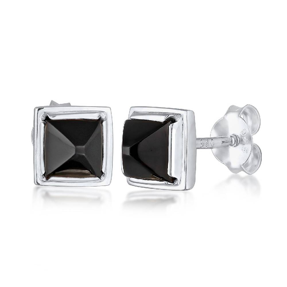 Kuzzoi Ohrstecker Pyramide | Onyx (Schwarz) Schlussverkauf