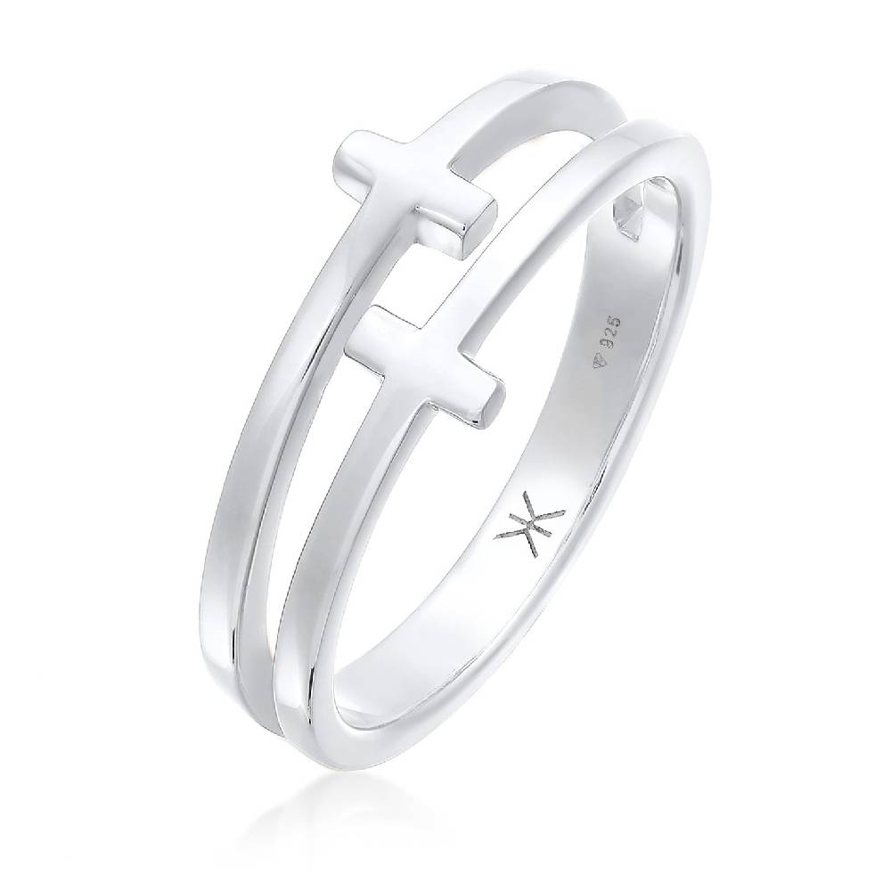 Kuzzoi Ring Kreuz Double Optik Fabrikpreis