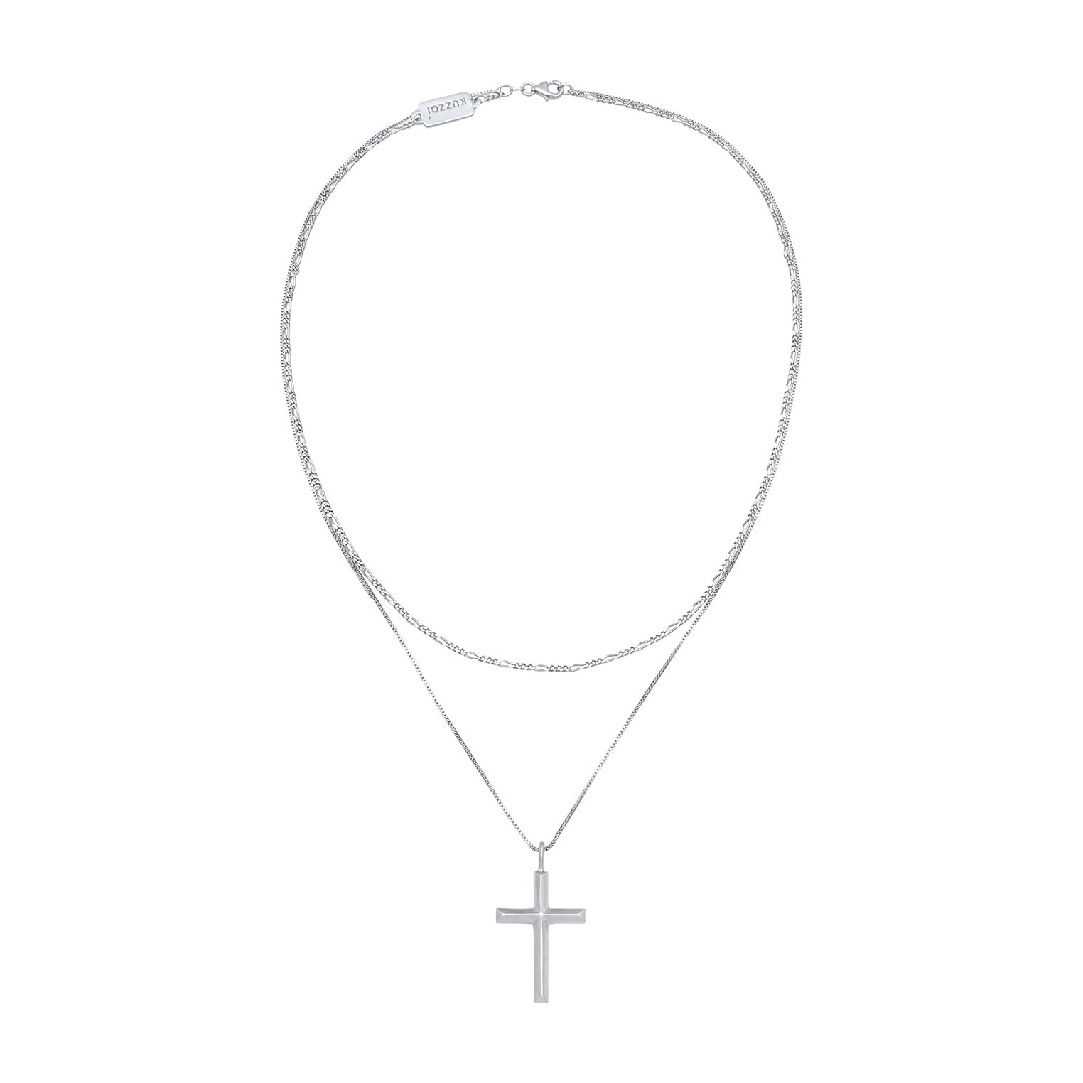 Kuzzoi Layer-Halskette Kreuz Begrenztes Angebot