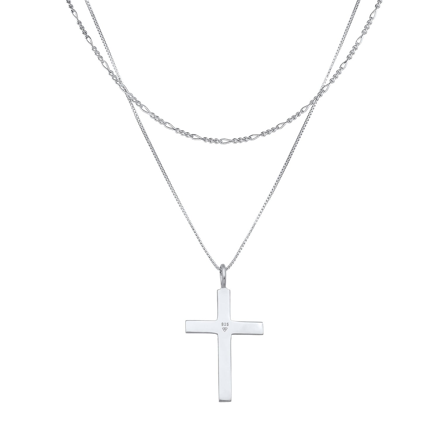 Kuzzoi Layer-Halskette Kreuz Begrenztes Angebot