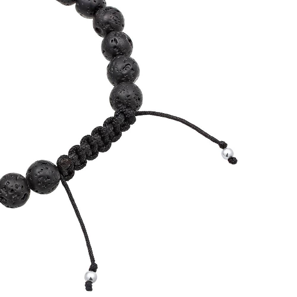 Kuzzoi Armband Kreuz | Lava Steine (Schwarz) Neuheiten