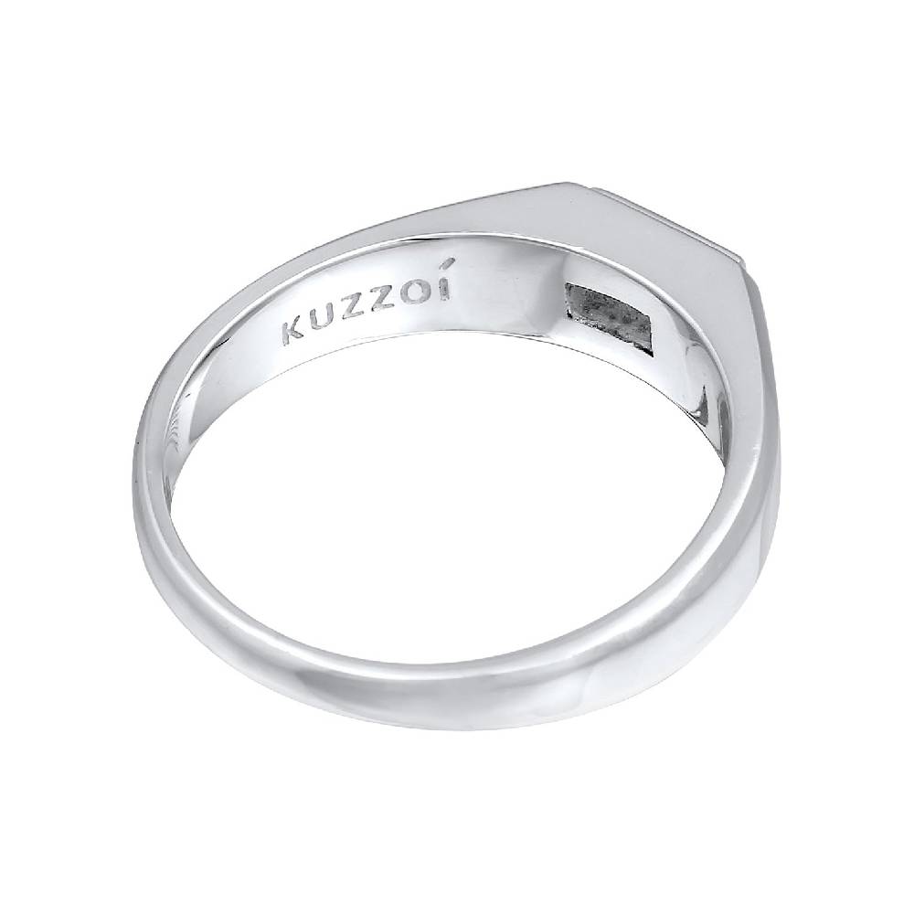 Kuzzoi Siegelring Quadrat | Topas (Weiß) Kauf eins, bekomm eins gratis