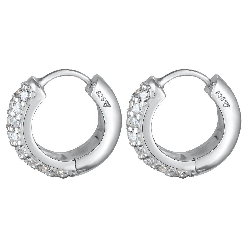 Kuzzoi Creolen Chunky | Zirkonia (Weiß) Sonderangebote