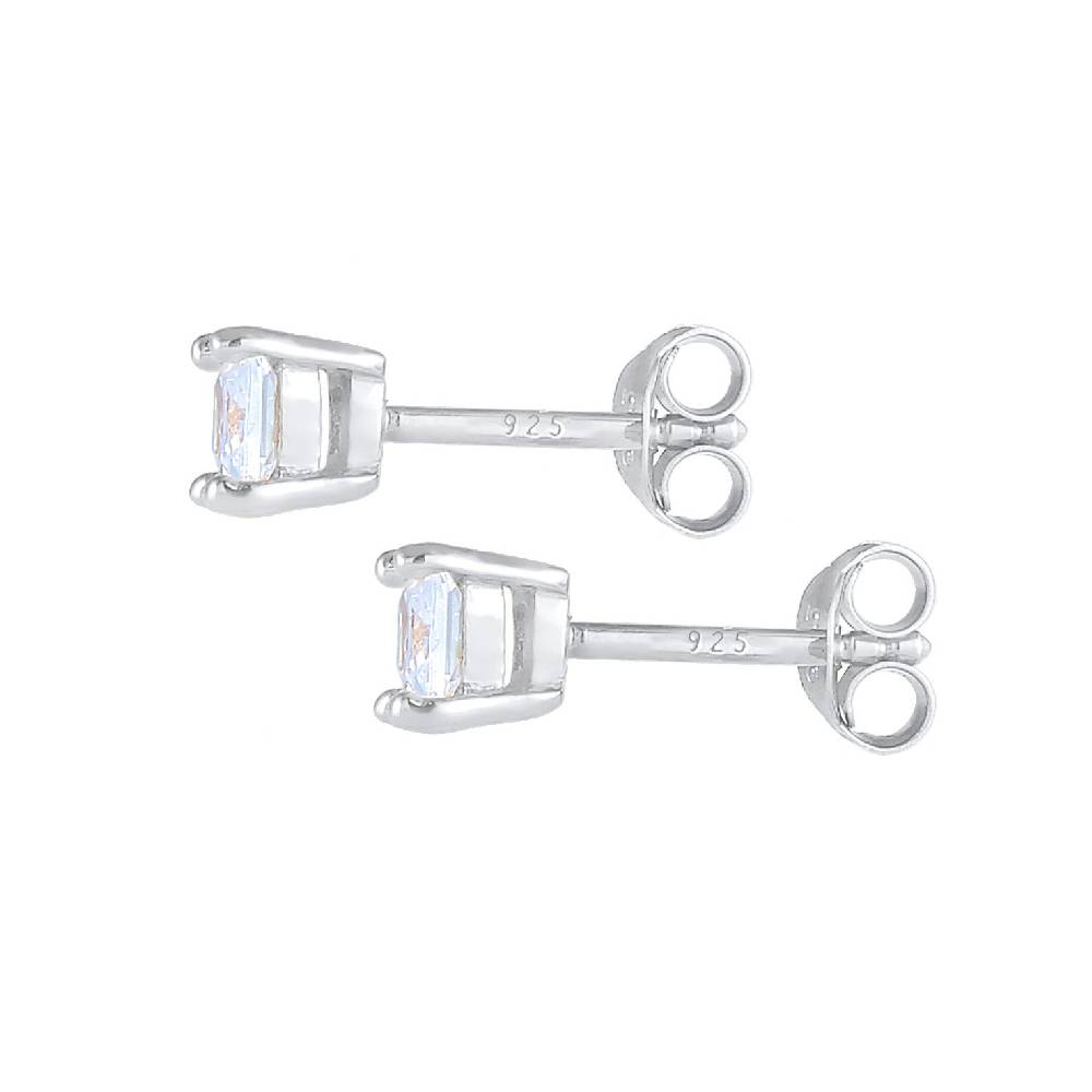 Kuzzoi Ohrstecker Quadrat | Zirkonia Kristalle (Weiß) Tiefpreis