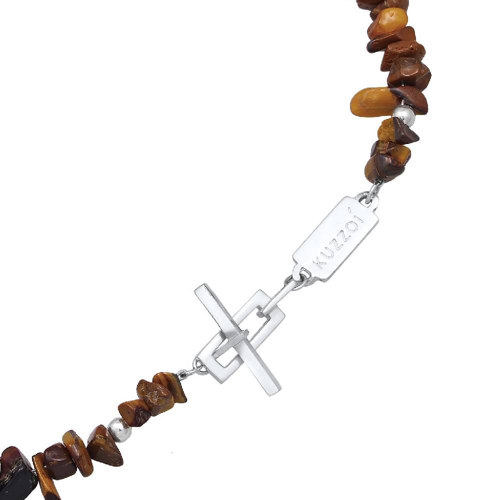 Kuzzoi Halskette Edelstein Splitter | Tigerauge (Braun) Sonderangebot der Fabrik