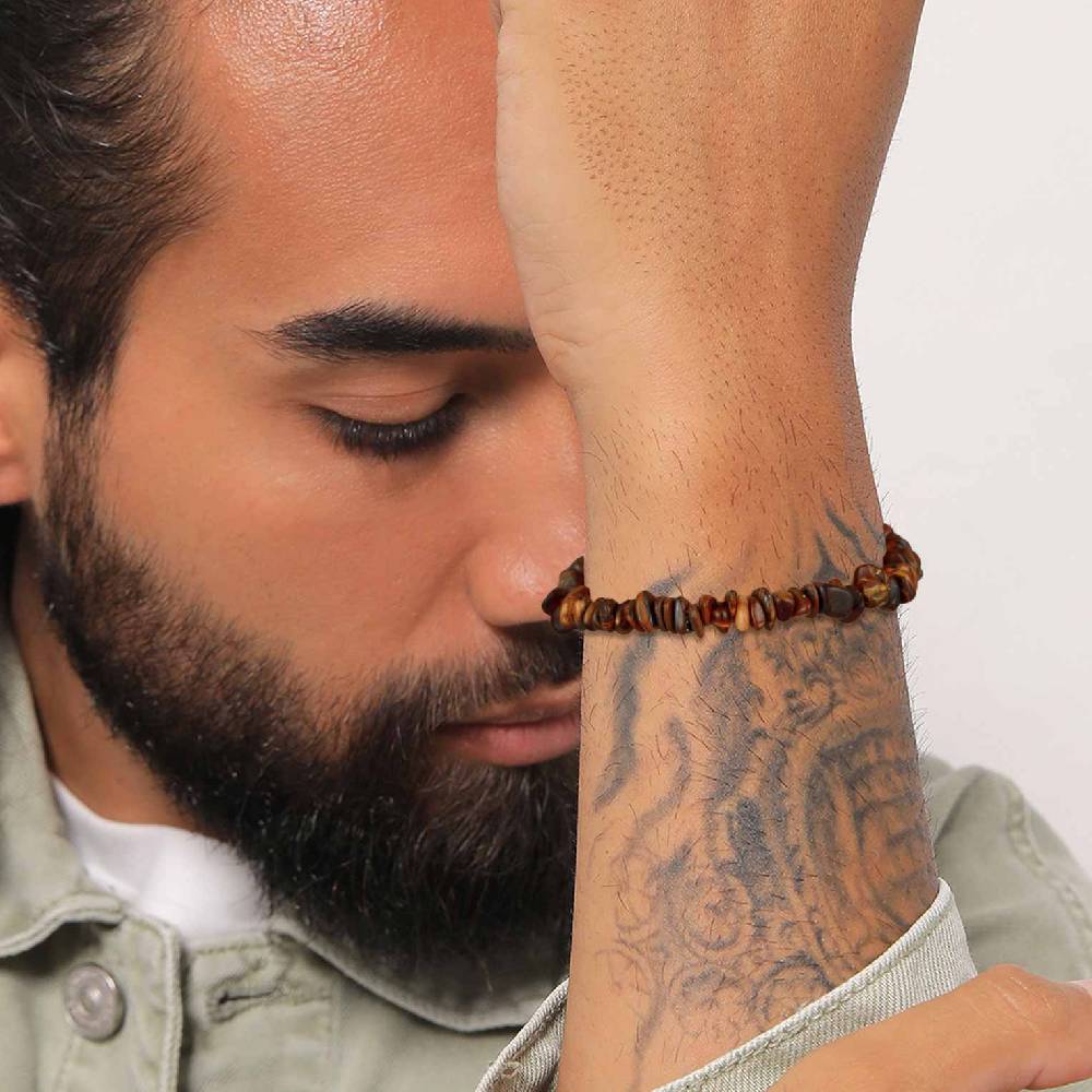 Kuzzoi Armband Splitter Natur | Tigerauge Edelsteine Vierteljährliche Förderung