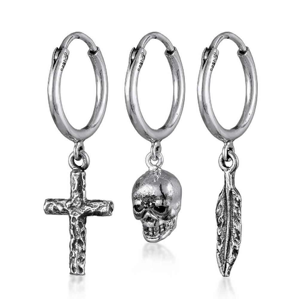 Kuzzoi Ohrringset Totenkopf Kostenloser Versand