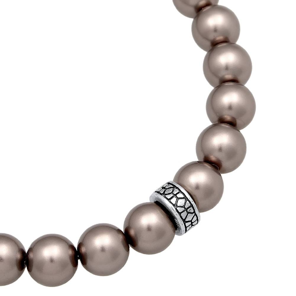 Kuzzoi Armband Beads Elegant | Glasperlen (Grau) Begrenztes Angebot