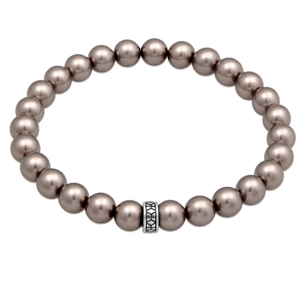 Kuzzoi Armband Beads Elegant | Glasperlen (Grau) Begrenztes Angebot