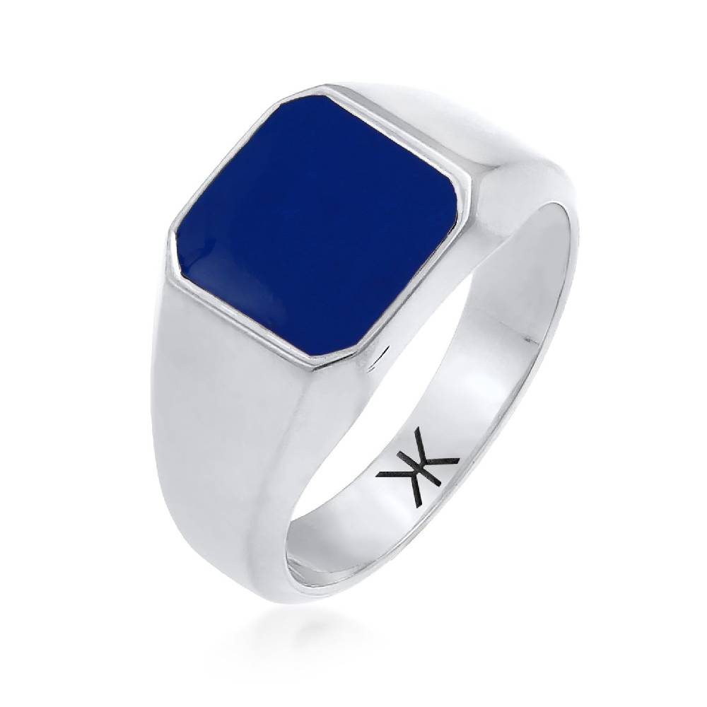 Kuzzoi Siegelring Basic | Emaille (Blau) Zeitbegrenzte Promotion
