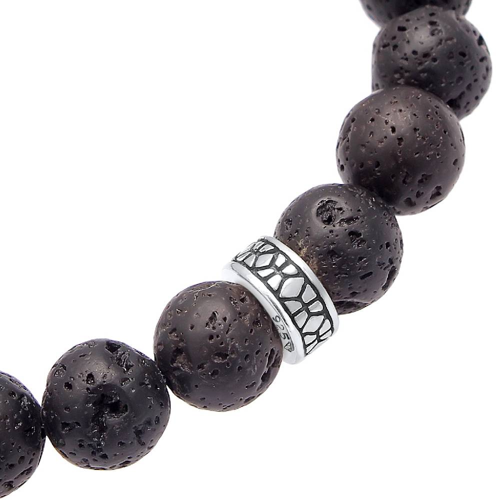 Kuzzoi Armband Vintage | Lava Perlen (Schwarz) Versandkostenfrei