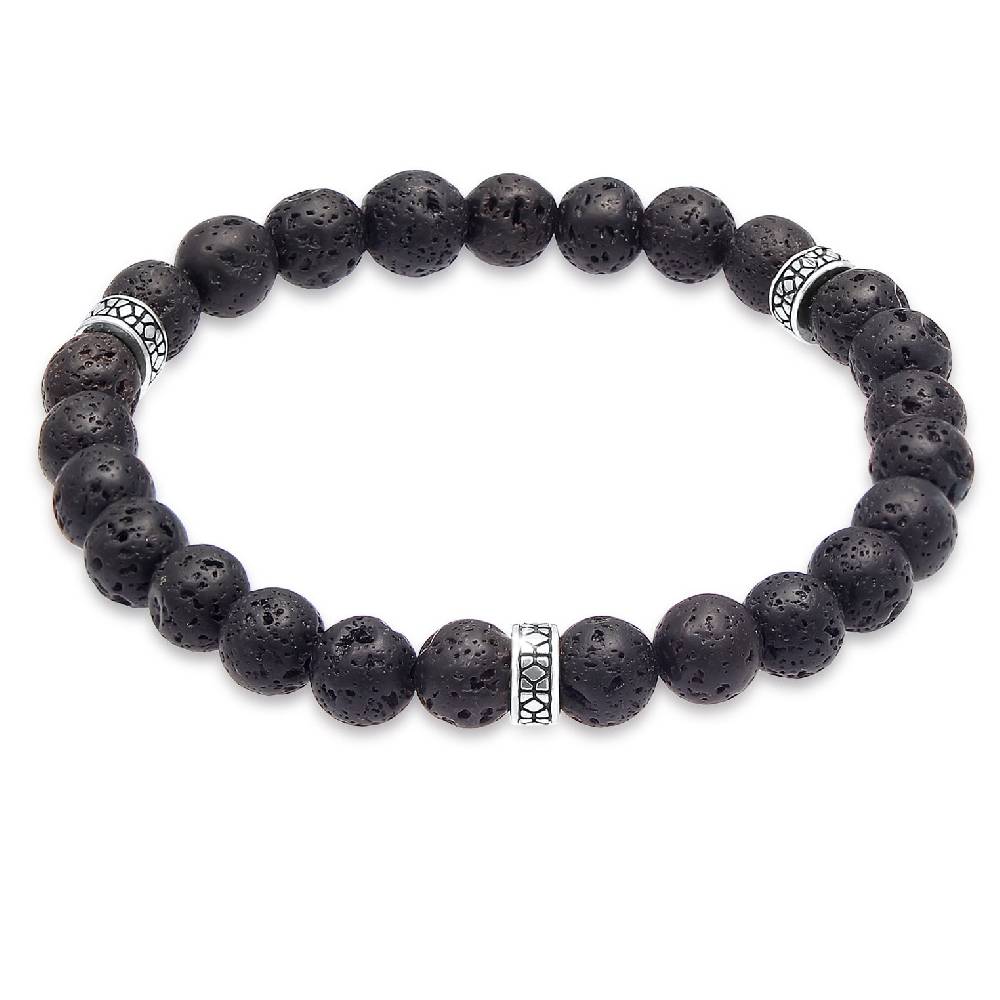 Kuzzoi Armband Vintage | Lava Perlen (Schwarz) Versandkostenfrei