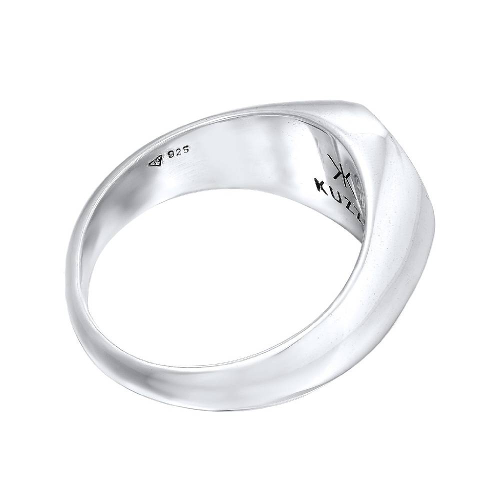 Kuzzoi Siegelring Smiling | Emaille (Blau) Neueste Stile