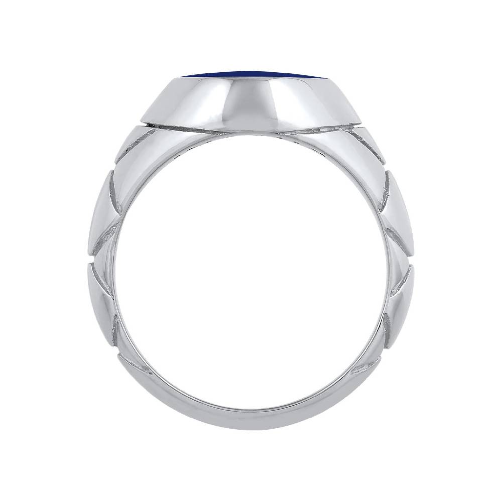 Kuzzoi Siegelring Elegant | Emaille (Blau) Rabatte dieses Monats