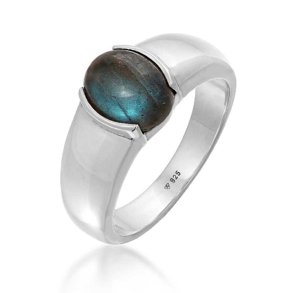 Kuzzoi Siegelring Oval | Labradorit (Grau) Outlet