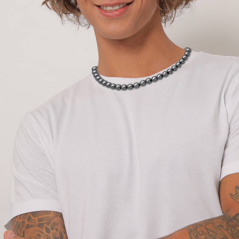Kuzzoi Halskette | Perlen (Anthrazit) Fabrik Onlineshop