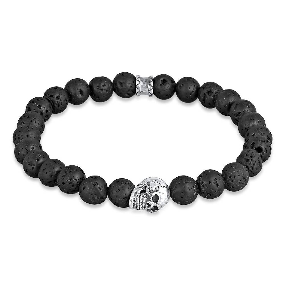 Kuzzoi Armband Totenkopf | Lava Perlen Neueste Mode