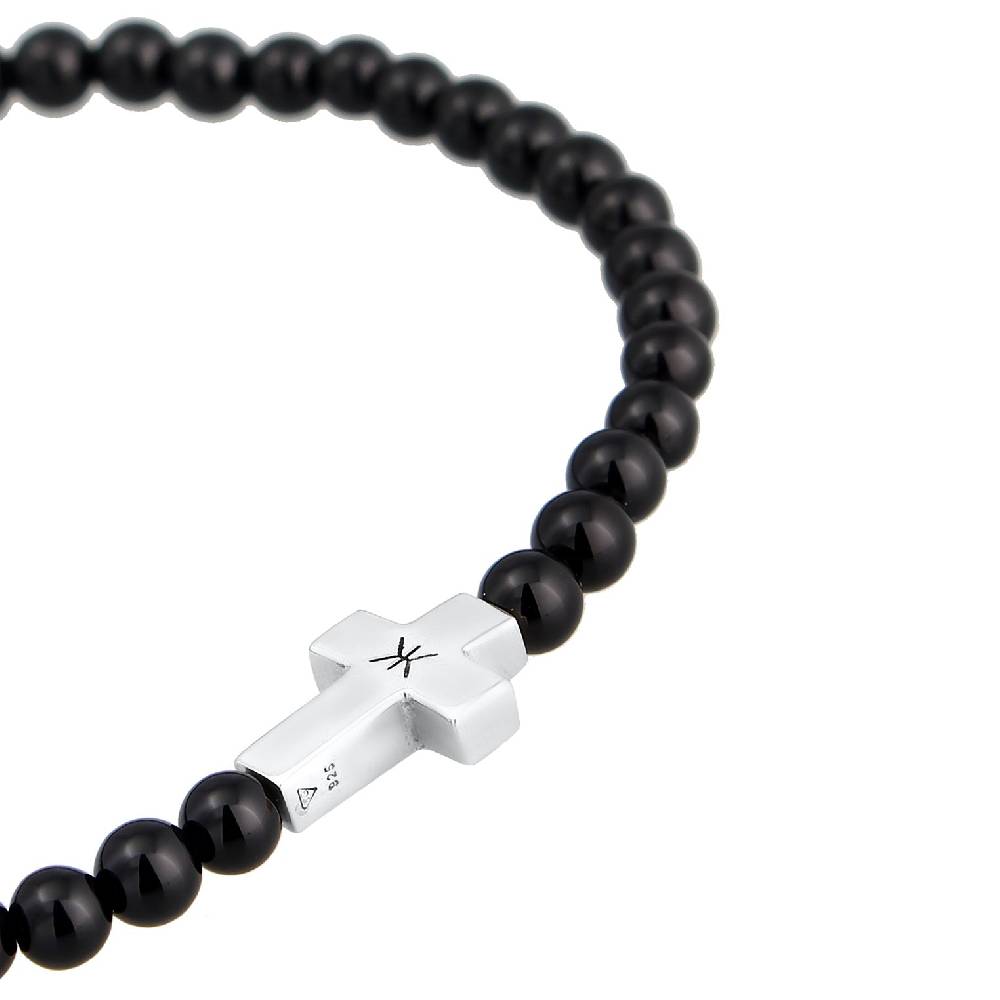 Kuzzoi Armband Kreuz | Onyx (Schwarz) Kostenlose Rückgabe