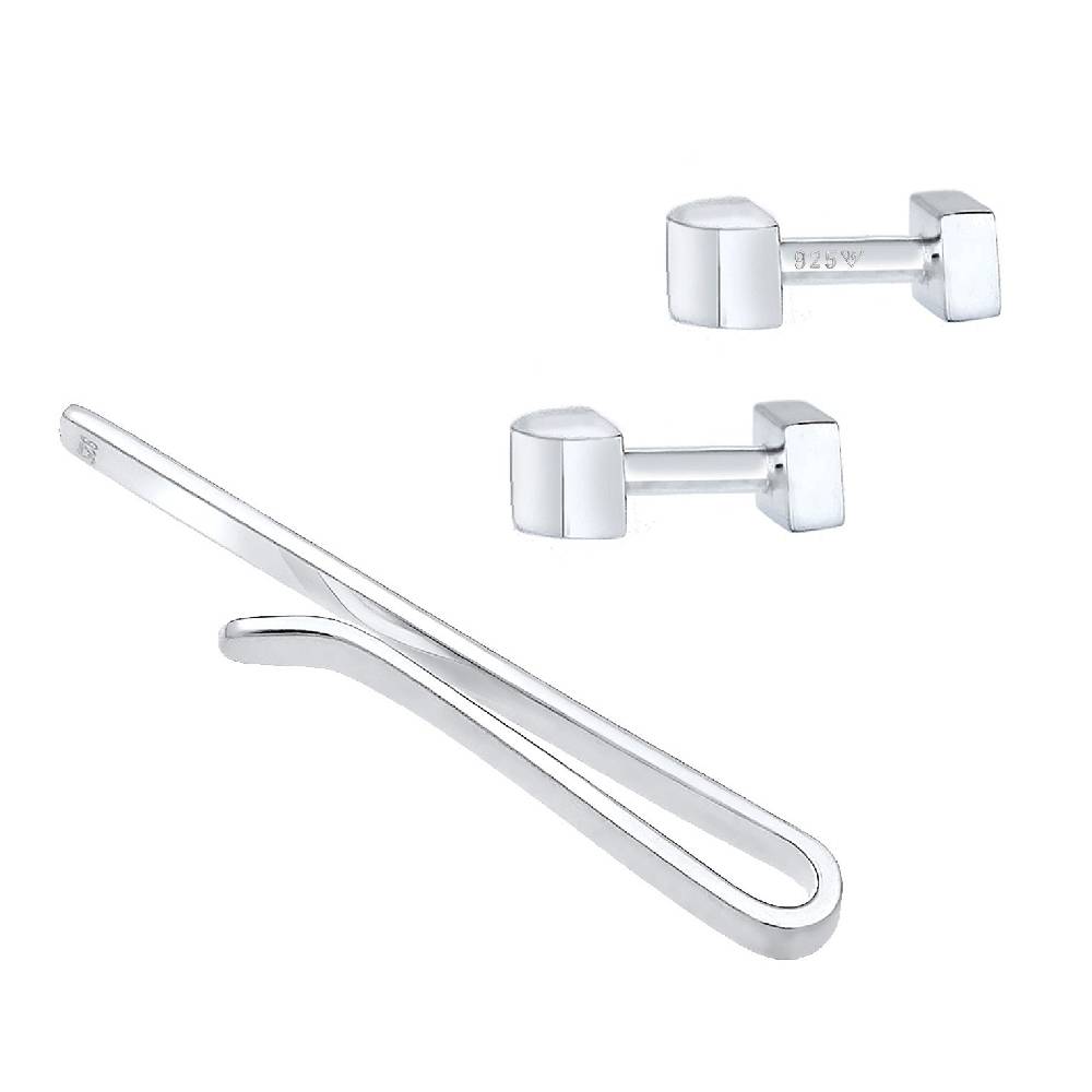 Kuzzoi Schmuckset Krawattennadel Manschettenknöpfe Basic Letzte 3 Tage
