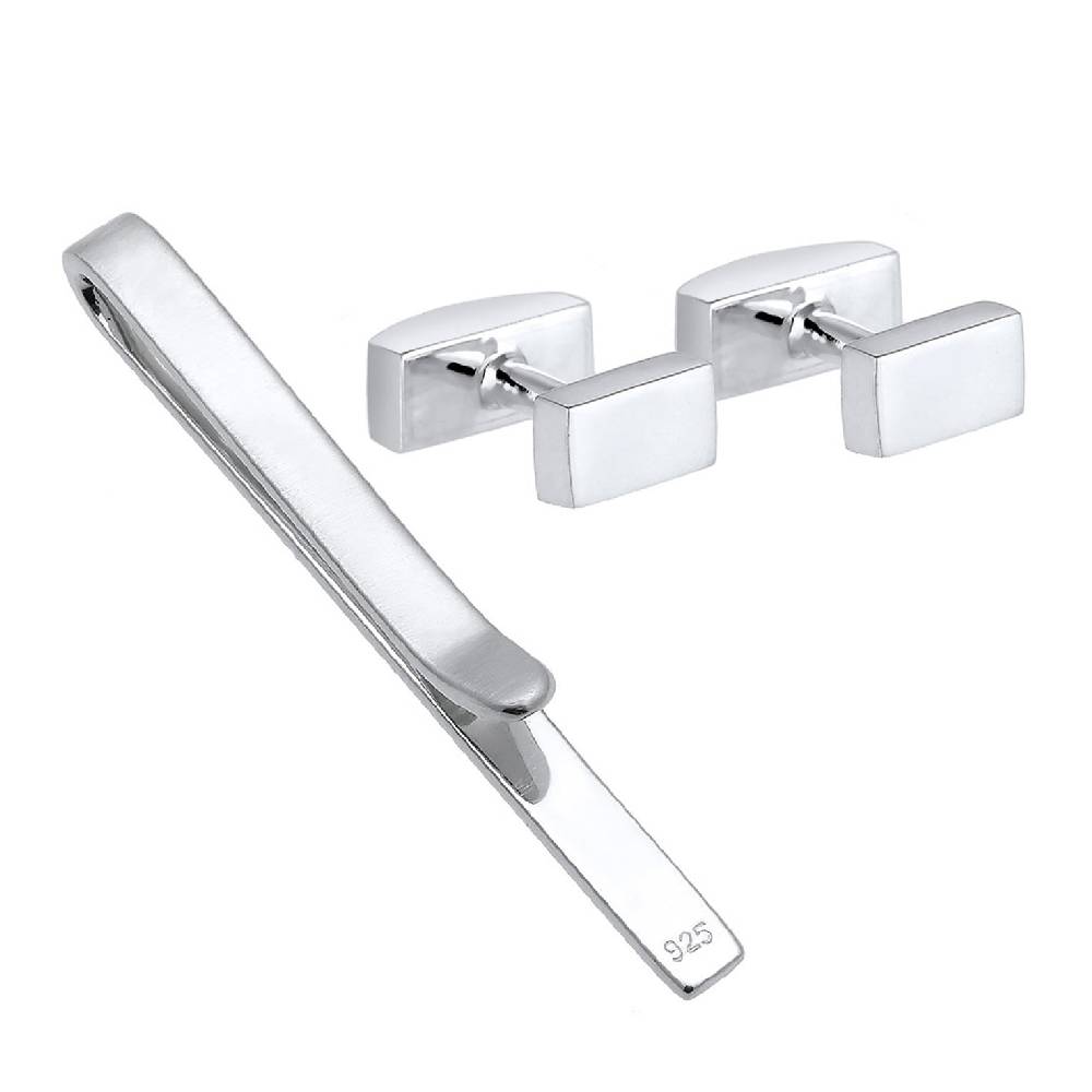 Kuzzoi Schmuckset Krawattennadel Manschettenknöpfe Basic Letzte 3 Tage