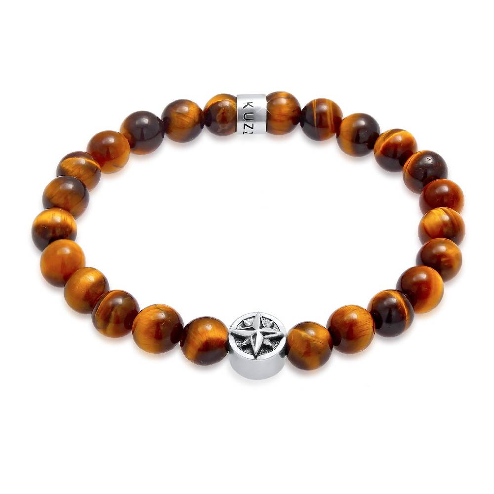 Kuzzoi Armband Kompass | Tigerauge (Braun) Fabrikladen