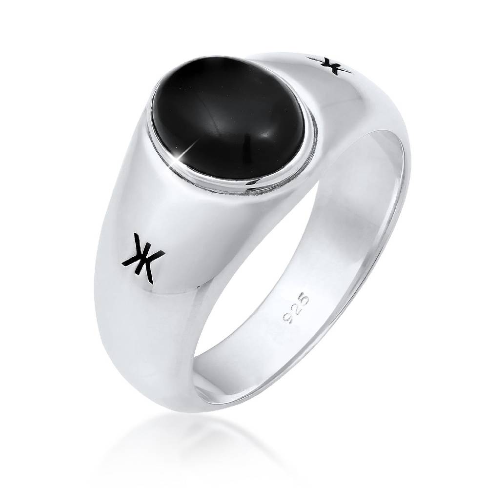 Kuzzoi Siegelring Oval | Onyx (Schwarz) Kauf eins, bekomm eins gratis