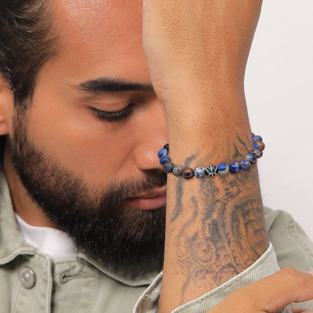 Kuzzoi Armband Kugeln | Achat (Blau) Kostenlose Rückgabe