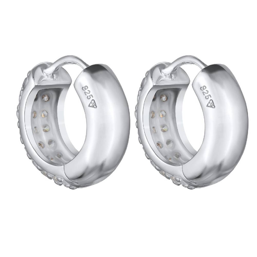 Kuzzoi Creolen Chunky | Zirkonia (Weiß) Sonderangebot der Fabrik