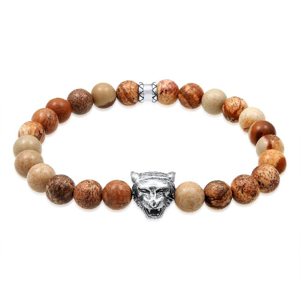 Kuzzoi Armband Tigerkopf | Achat (Braun) Begrenzt auf 3 Tage