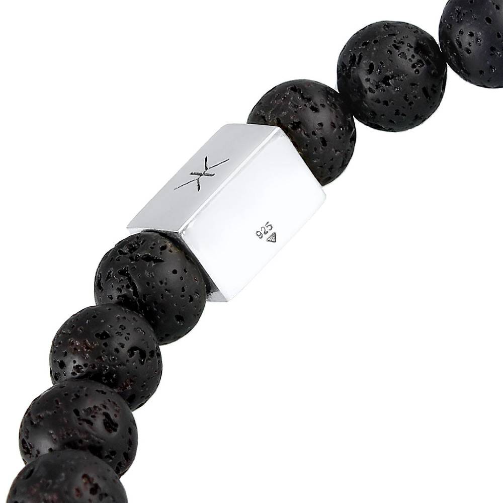 Kuzzoi Armband Geo | Lava Perlen (Schwarz) Fabrikverkauf