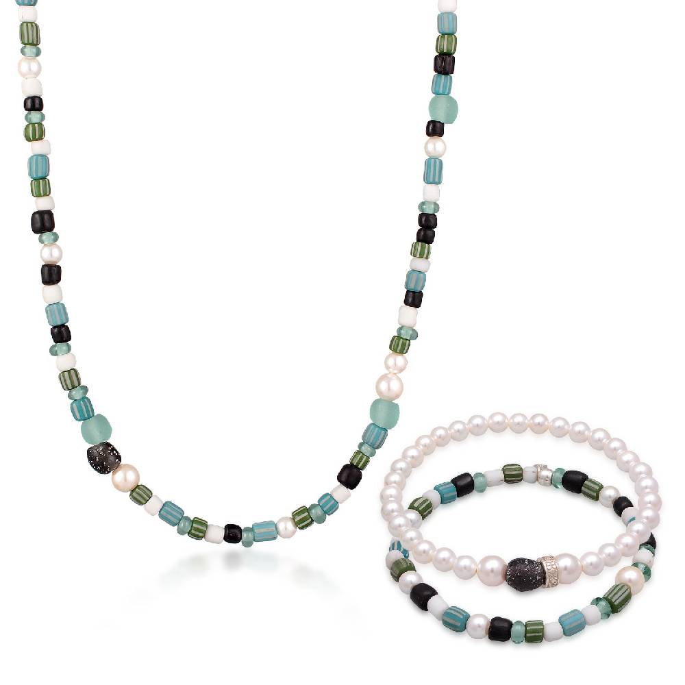 Kuzzoi Schmuckset Beads Boho | Muschelkernperlen Rabatt