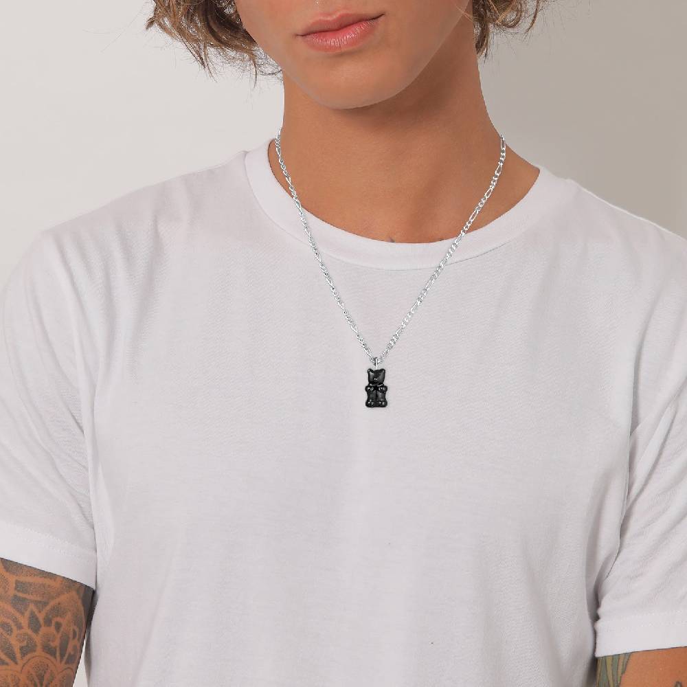 Kuzzoi Halskette Bär | Emaille (Schwarz) Flash Sale