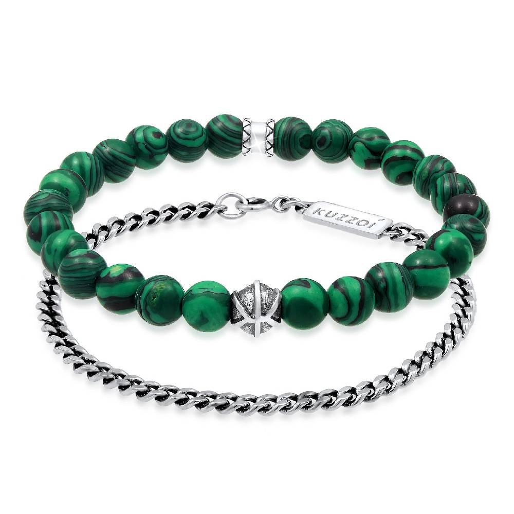 Kuzzoi Armbandset Perlen | Malachit (synt.) Exklusive Angebote