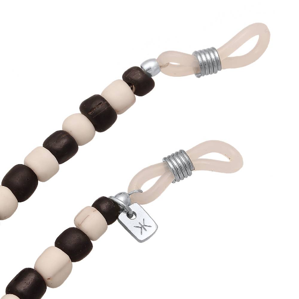 Kuzzoi Brillenkette Beads | Glas Perlen (Schwarz & Weiß) Zeitbegrenzte Promotion